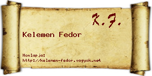 Kelemen Fedor névjegykártya